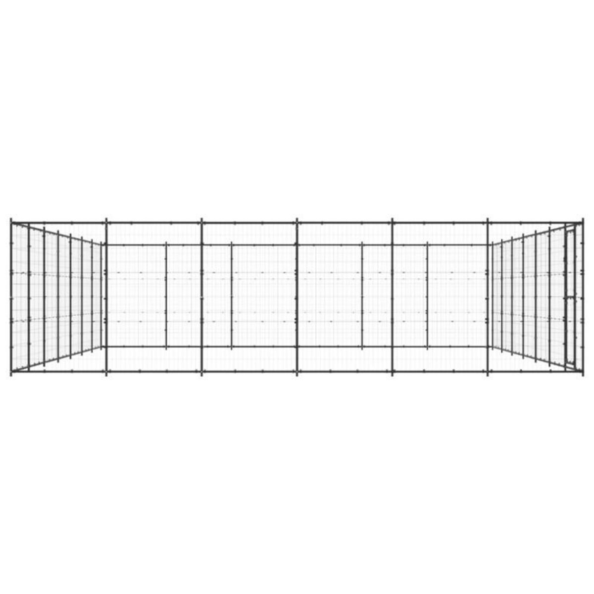 VIDAXL Chenil d extérieur pour chiens Acier 50,82 m²