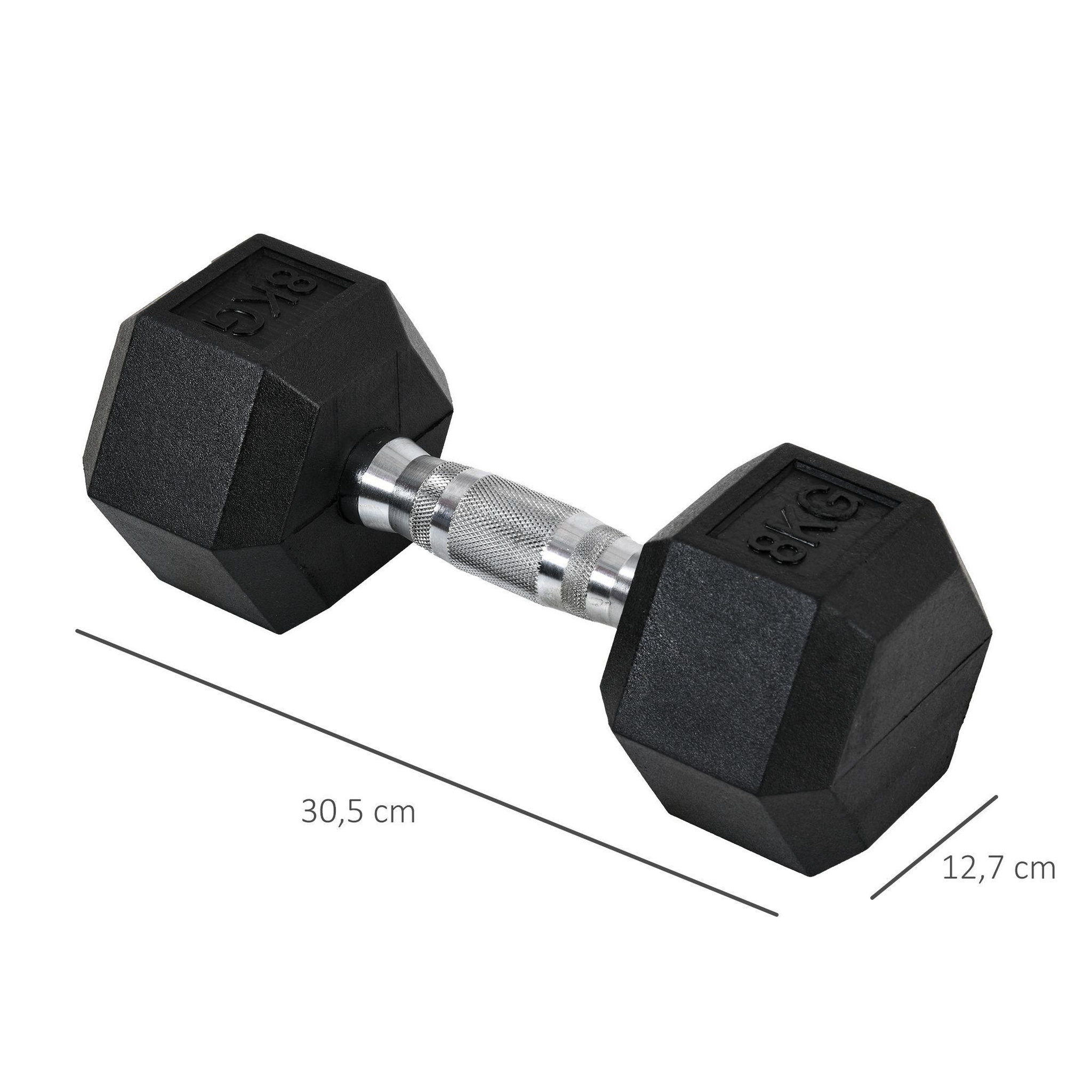 Voir la diapositive 3 : HOMCOM Ensemble d'haltères courtes total 16 kg - entraînement musculaire & haltérophilie - acier caoutchouc noir