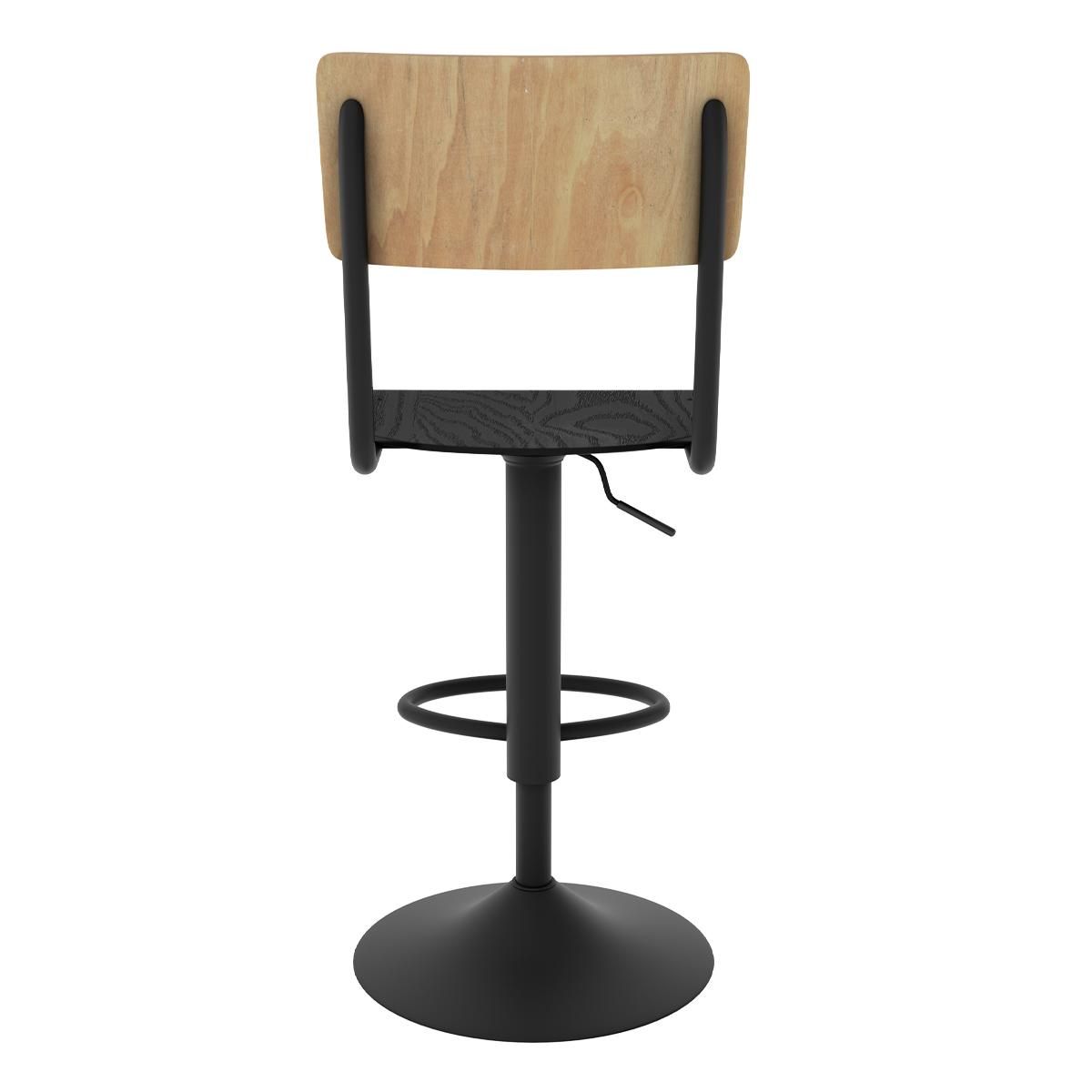 Rendez vous déco Lot de 2 chaises de bar réglables 60/80 cm en bois noir - Clem