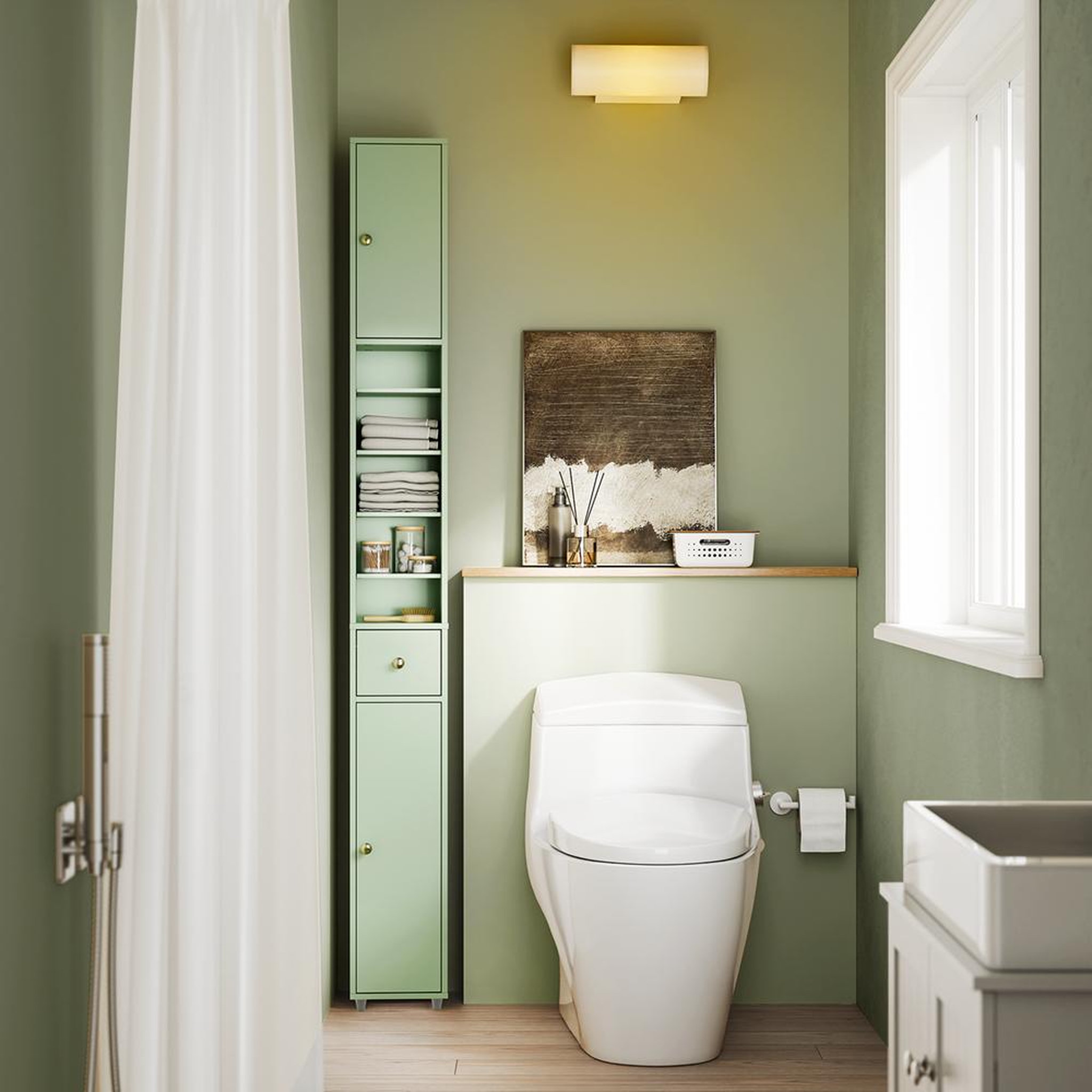 Voir la diapositive 2 : SOBUY SoBuy - Colonne De Salle De Bain à un tiroir - Fonctionnel - BZR34-II