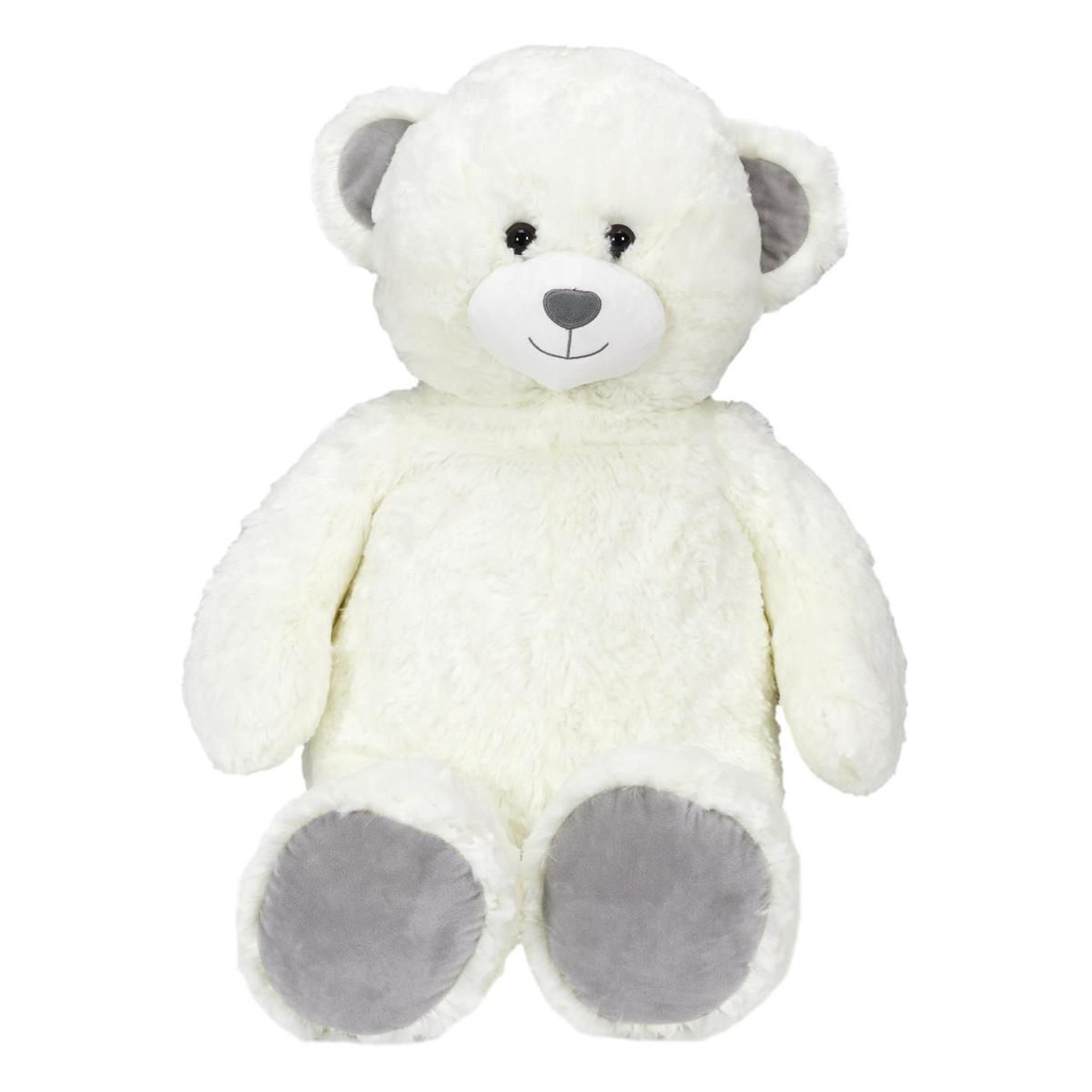 HOME DECO KIDS Peluche enfant  ours  90cm blanc & gris