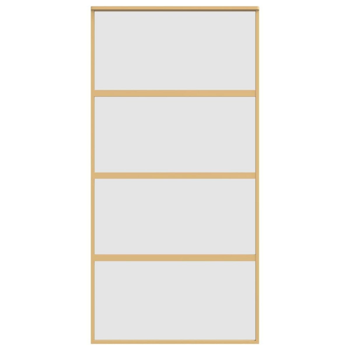 VIDAXL Porte coulissante dore 102,5x205 cm verre ESG depoli aluminium