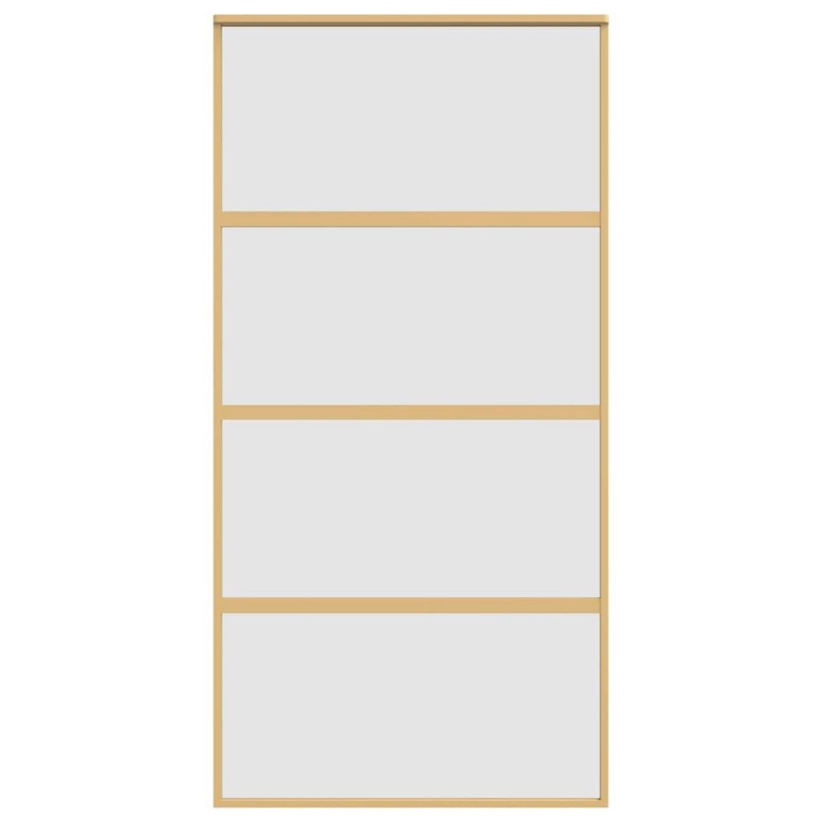VIDAXL Porte coulissante dore 102,5x205 cm verre ESG depoli aluminium