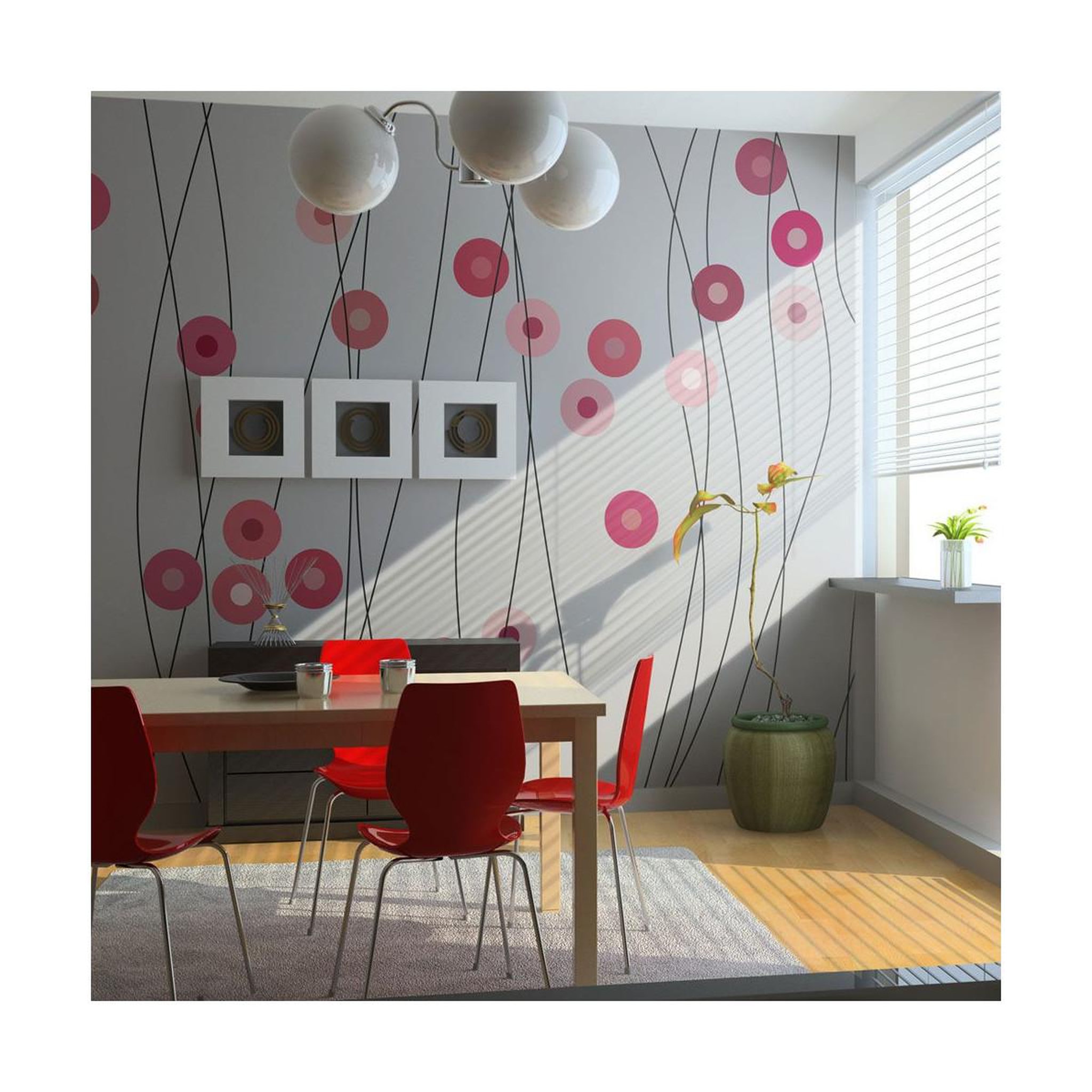 Paris Prix Papier peint  boutons roses. Coloris disponibles : Multicolore