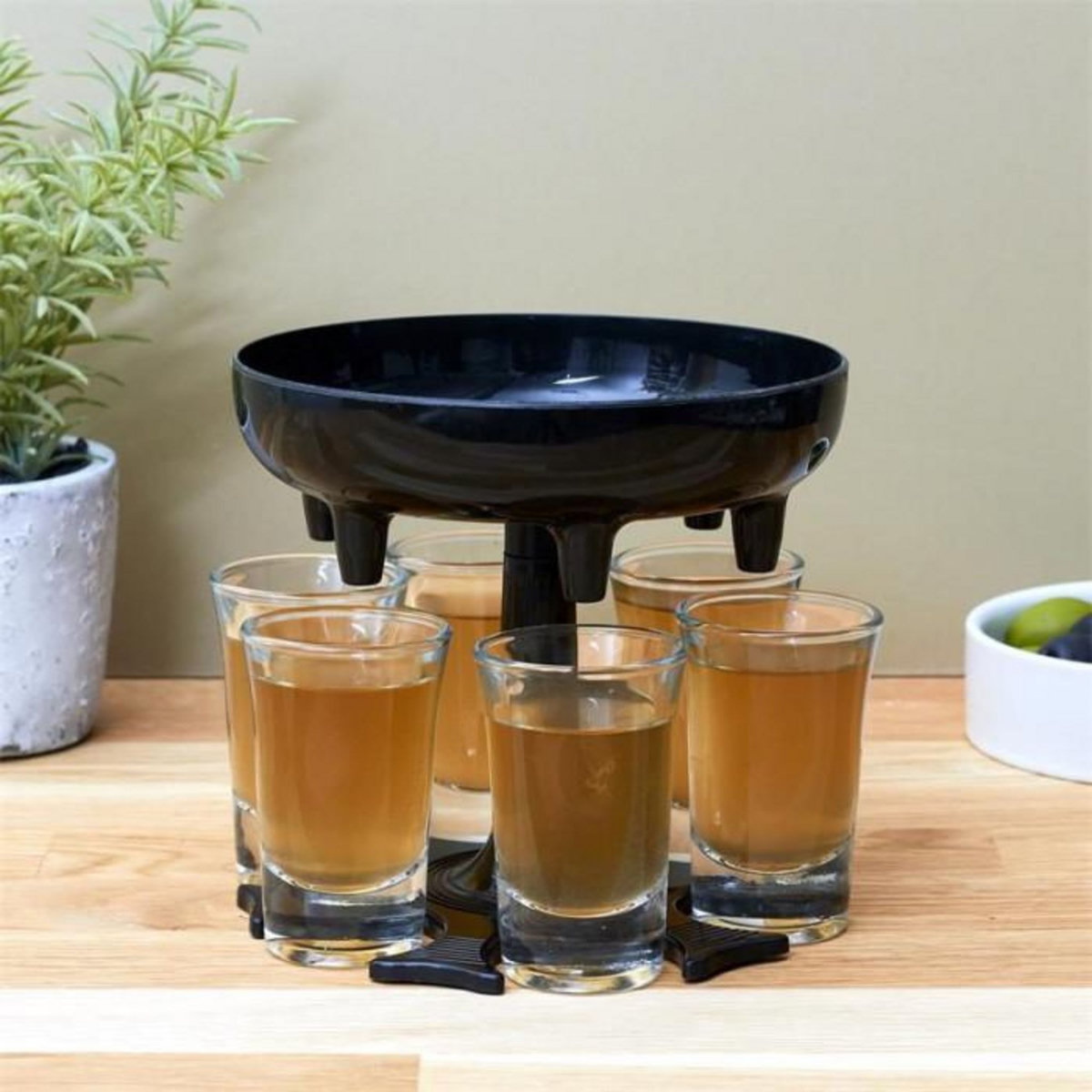 Paris Prix Distributeur de 6 Verres  Shooter  13cm Noir