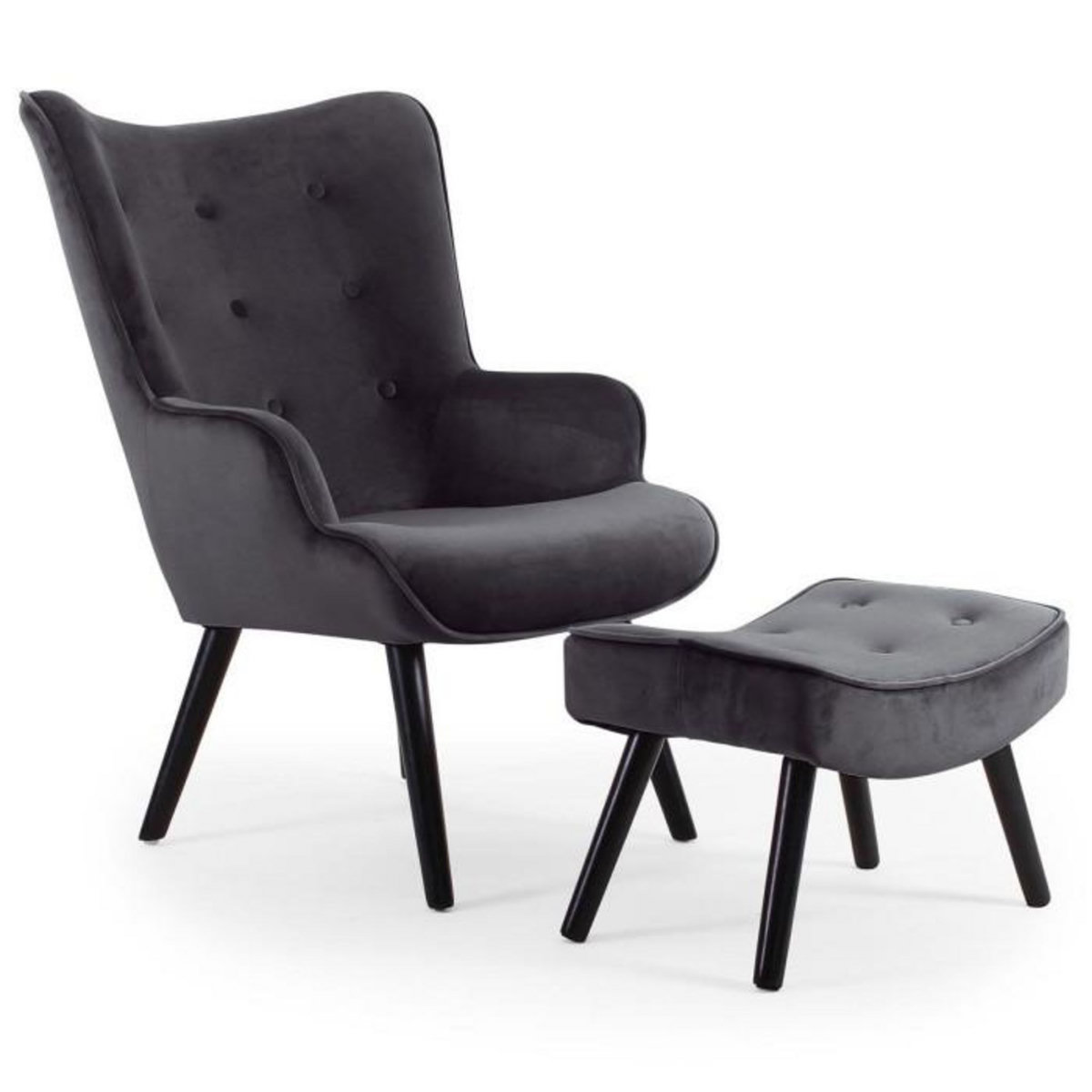 Paris Prix Fauteuil & Pouf Scandinave  Nomi  100cm Noir