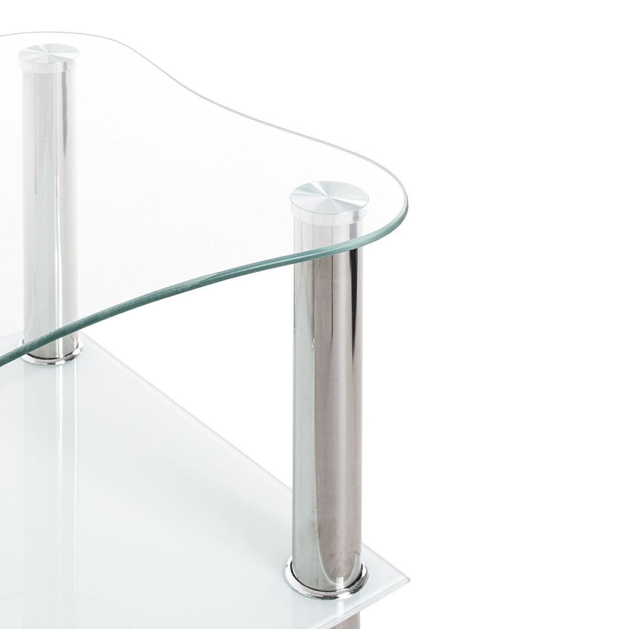 Voir la diapositive 3 : Paris Prix Table d'appoint en verre  henia  47cm blanc