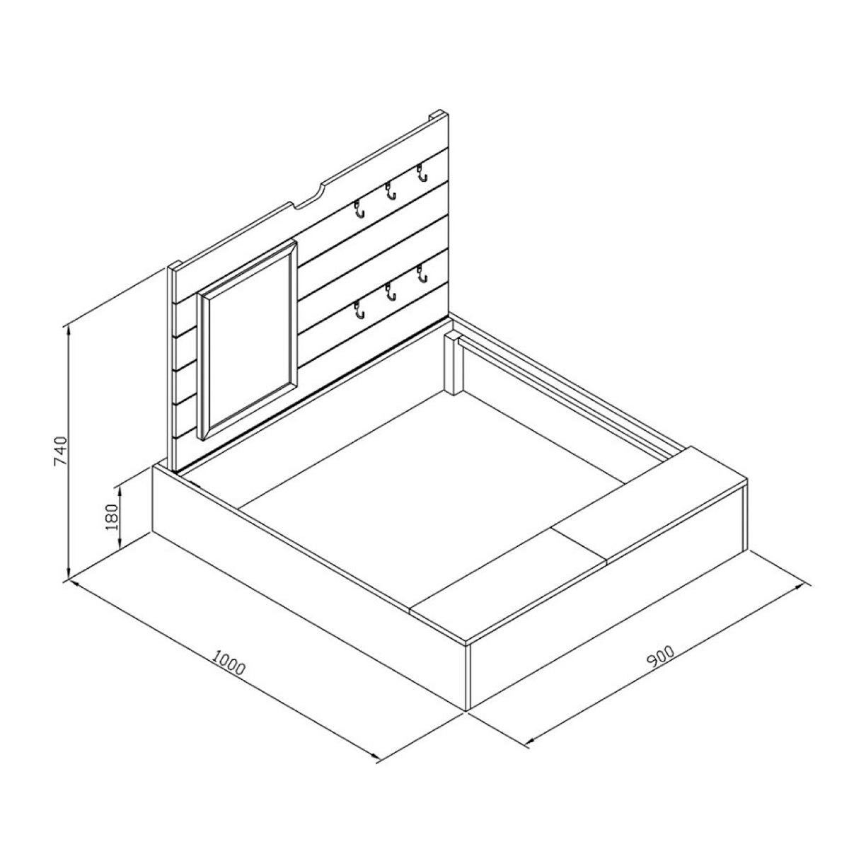 Axi House Bac à sable Mandy rangement + couvercle anthr.-marron