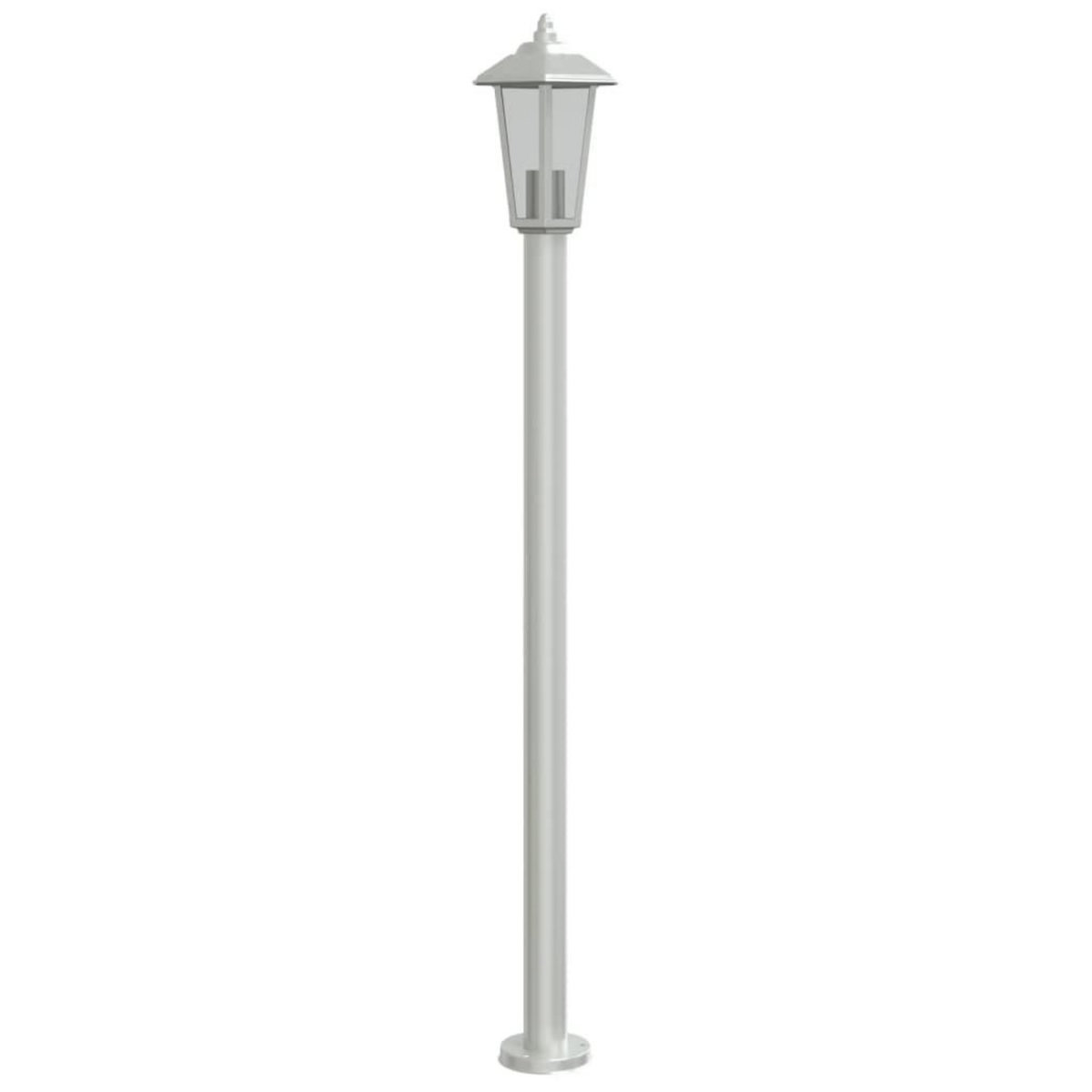 VIDAXL Lampadaire d'exterieur argente 120 cm acier inoxydable