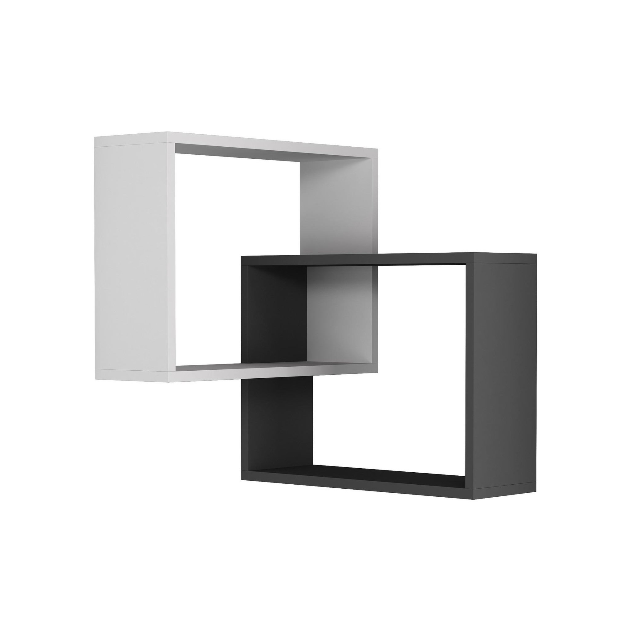 Habitat et Jardin Lot de 2 étagères murales d'angle en bois  ring  - 68 x 60 x 68 cm - gris anthracite