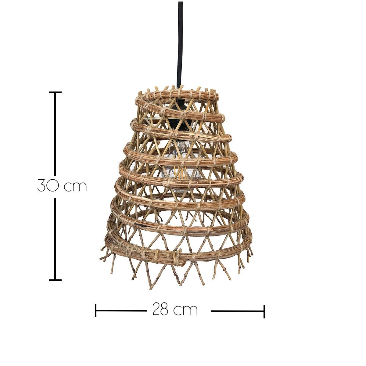 Lumisky Suspension extérieur ZAKARI OUTDOOR CABLE Beige Fibre naturelle D28CM