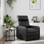 VIDAXL Fauteuil inclinable Noir Similicuir