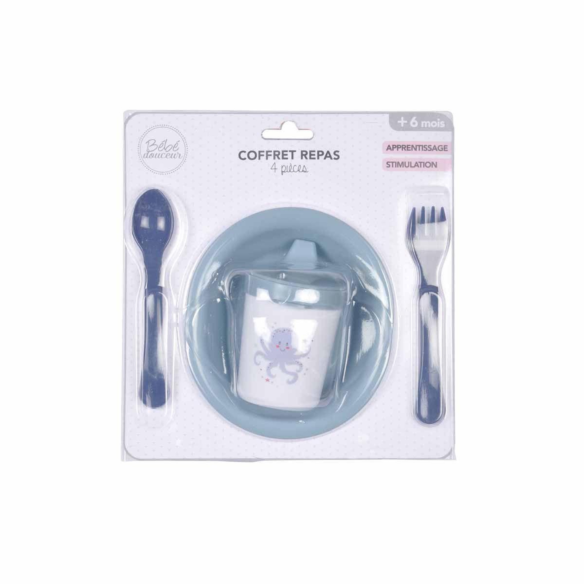Voir la diapositive 2 : HOMEA Coffret Repas 4 Pièces pour Bébé  Océan  Bleu