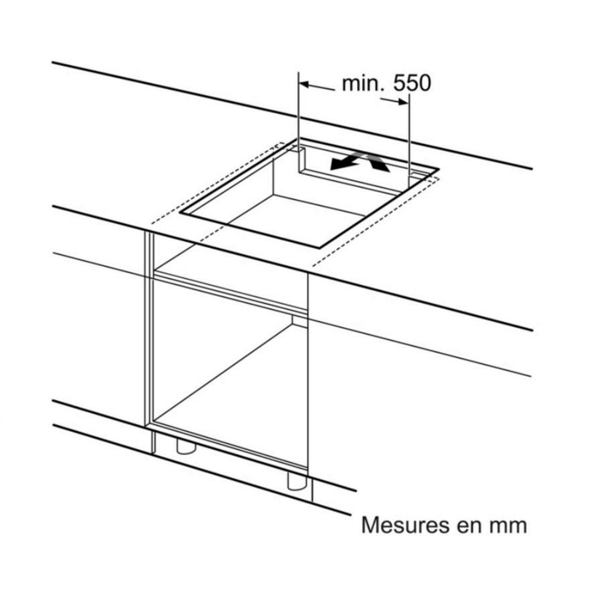 BOSCH Table de cuisson à induction 60cm 3 feux noir - PUC611BB5E