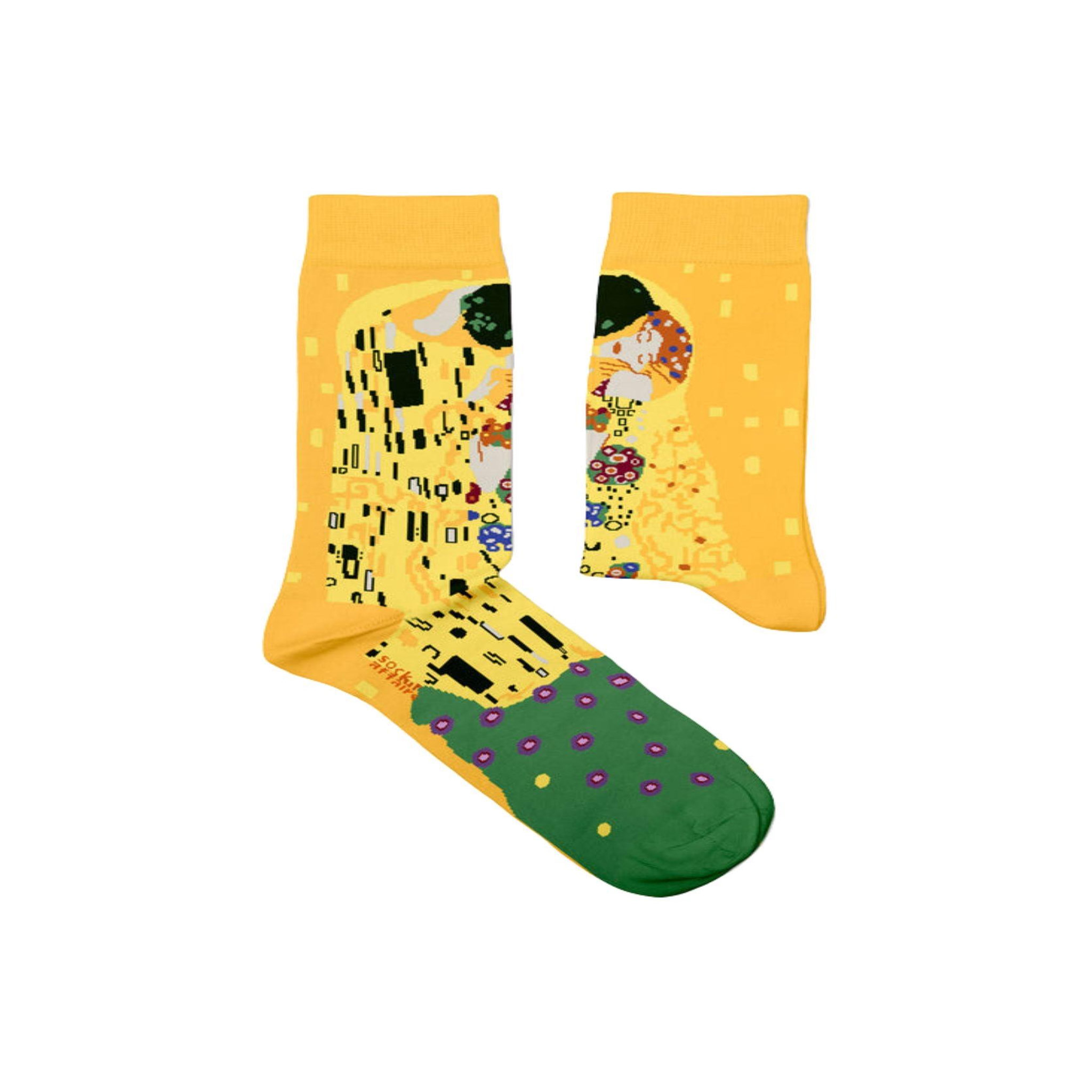 SOCK AFFAIRS Chaussettes le baiser de gustav klimt. Coloris disponibles : Jaune