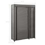 Voir la diapositive 6 : VIDAXL Garde-robe pliable Gris 110x45x175 cm Tissu