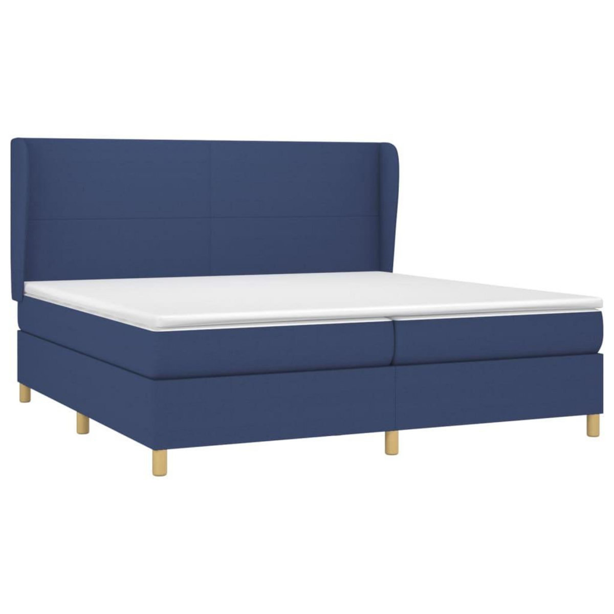 VIDAXL Sommier a lattes de lit avec matelas Bleu 200x200 cm Tissu
