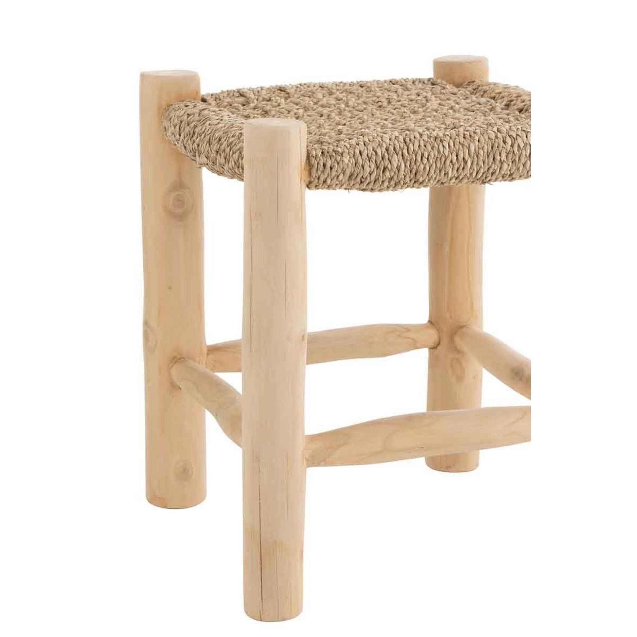 Voir la diapositive 3 : J-LINE Tabouret design en teck  timo  45cm naturel