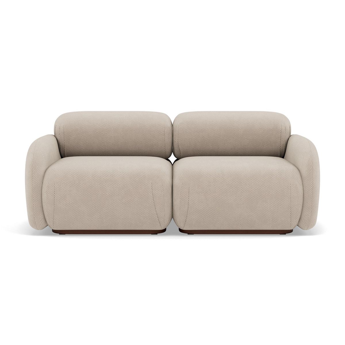 LISA DESIGN Penelope - canapé droit modulable 2 places en velours texturé