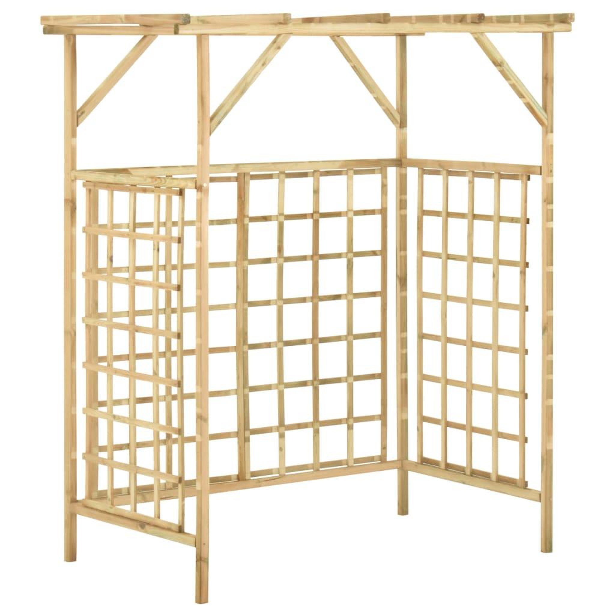 Voir la diapositive 2 : VIDAXL Pergola de jardin pour poubelles doubles Bois de pin impregne