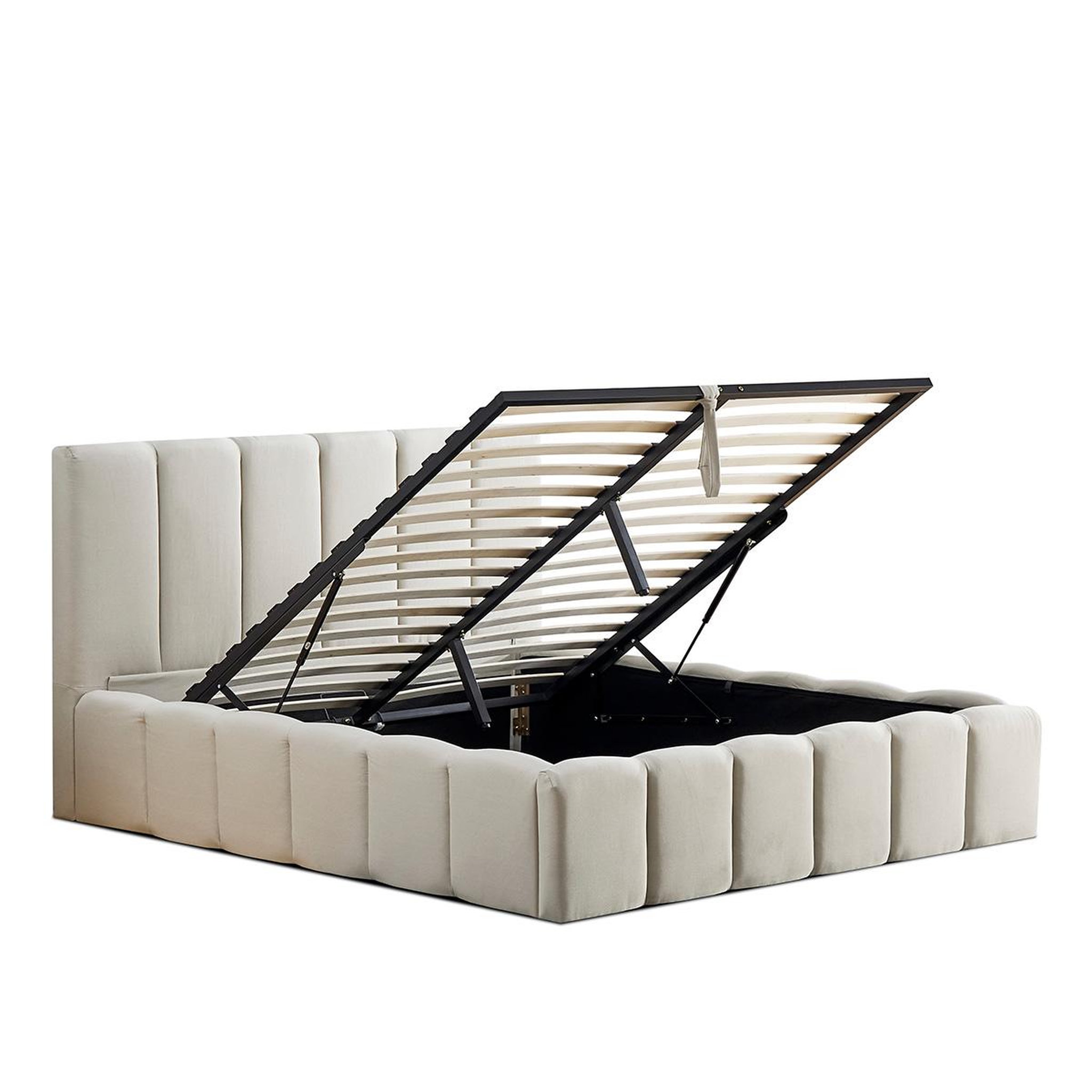 Voir la diapositive 6 : BELLECOUR Bellecour literie | lit coffre beige madeleine 2 places