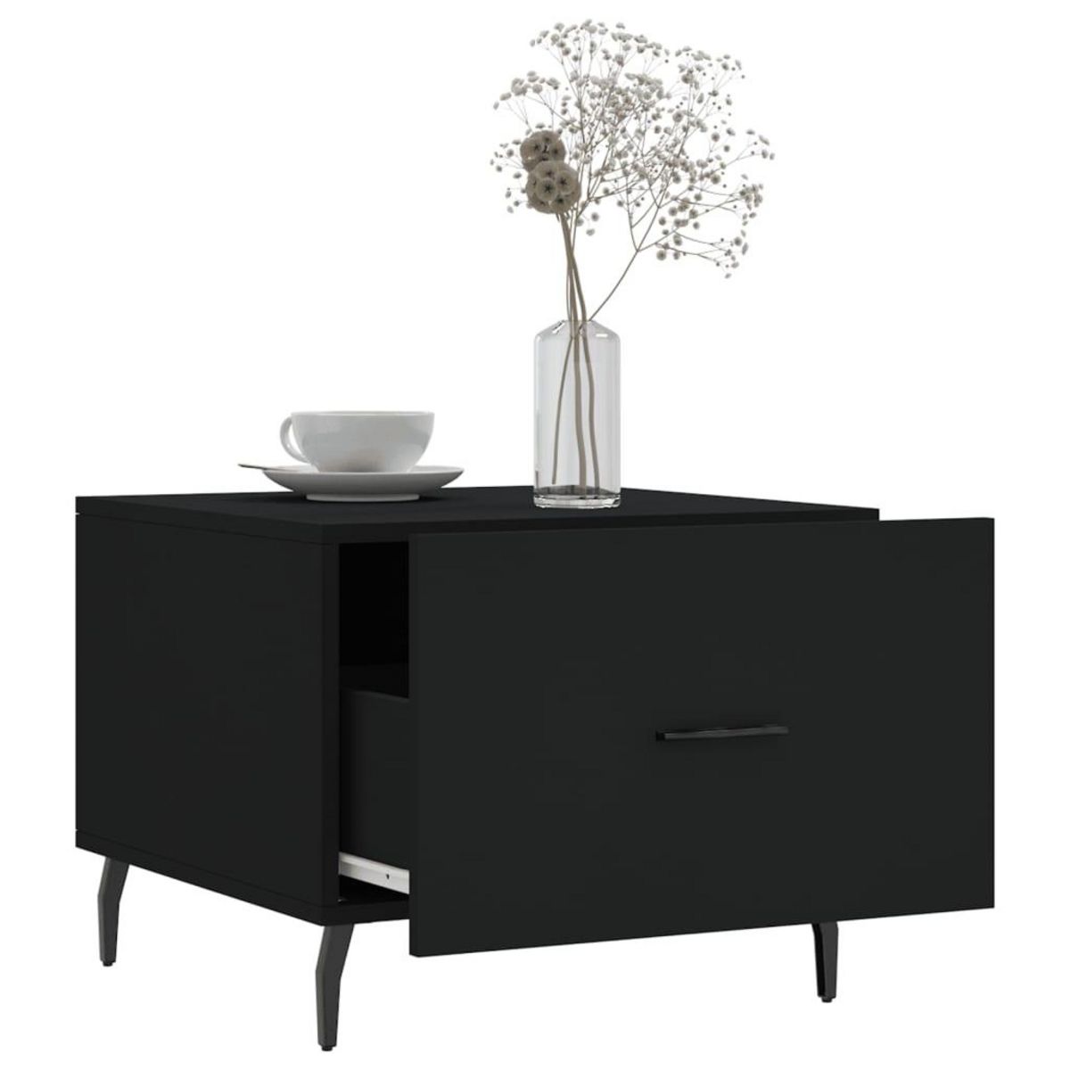 VIDAXL Table basse Noir 50x50x40 cm Bois d'ingenierie
