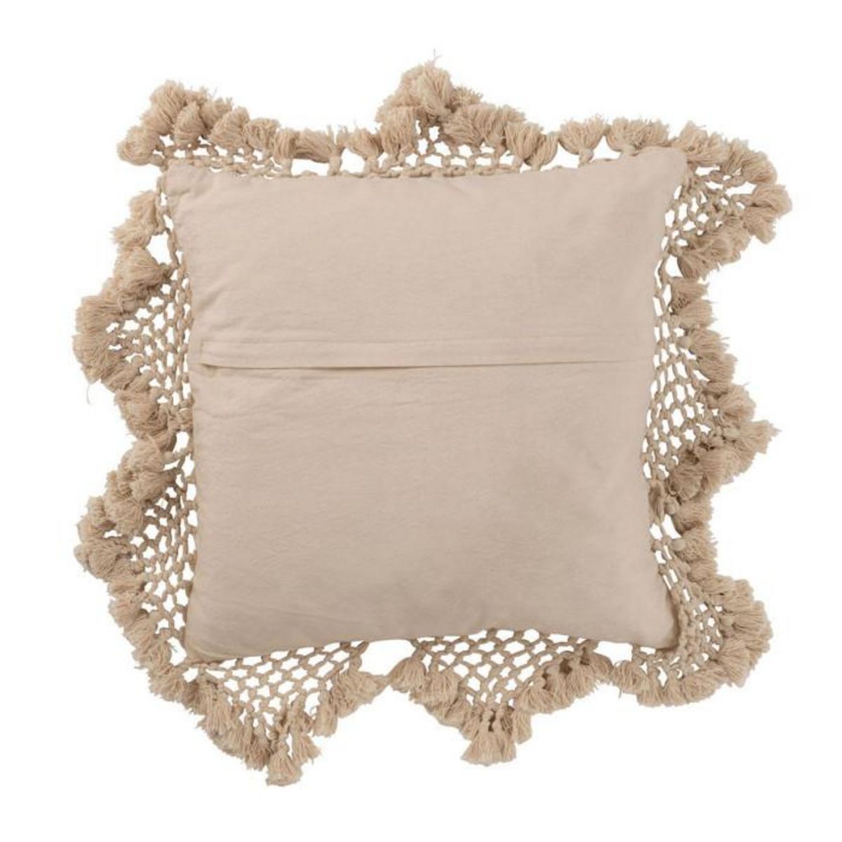 Paris Prix Coussin Déco  Franges  62x62cm Beige