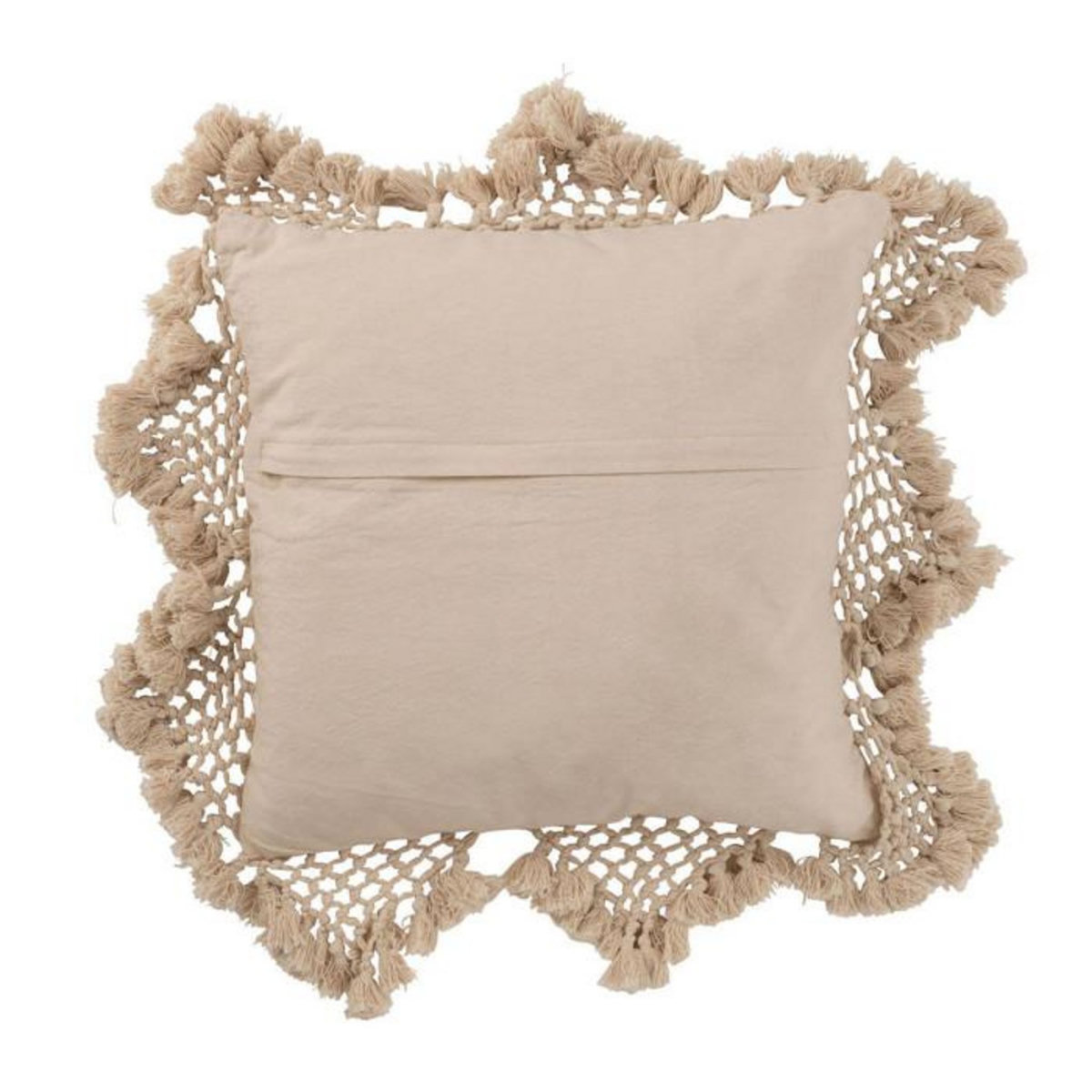Paris Prix Coussin Déco  Franges  62x62cm Beige