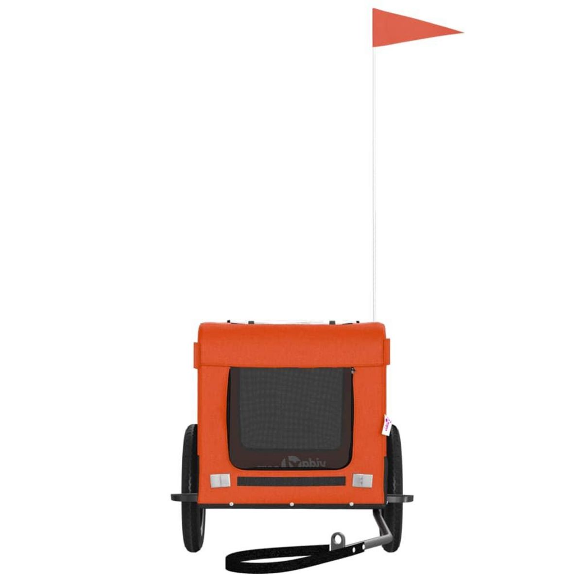 VIDAXL Remorque de velo pour animaux de compagnie orange et noir