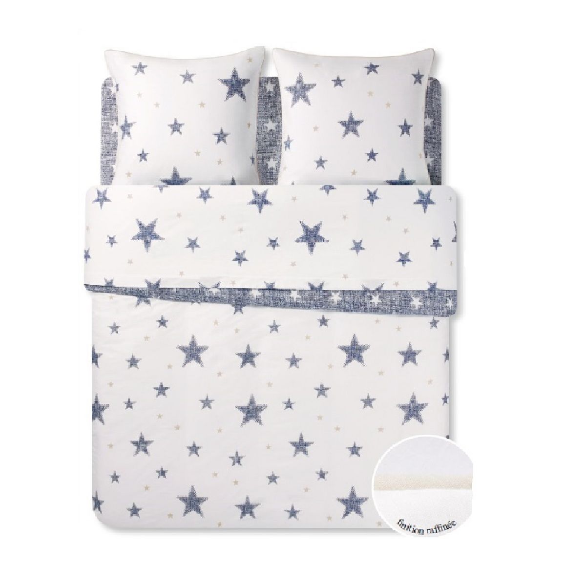 Parure housse de couette en coton ETOILE NUIT