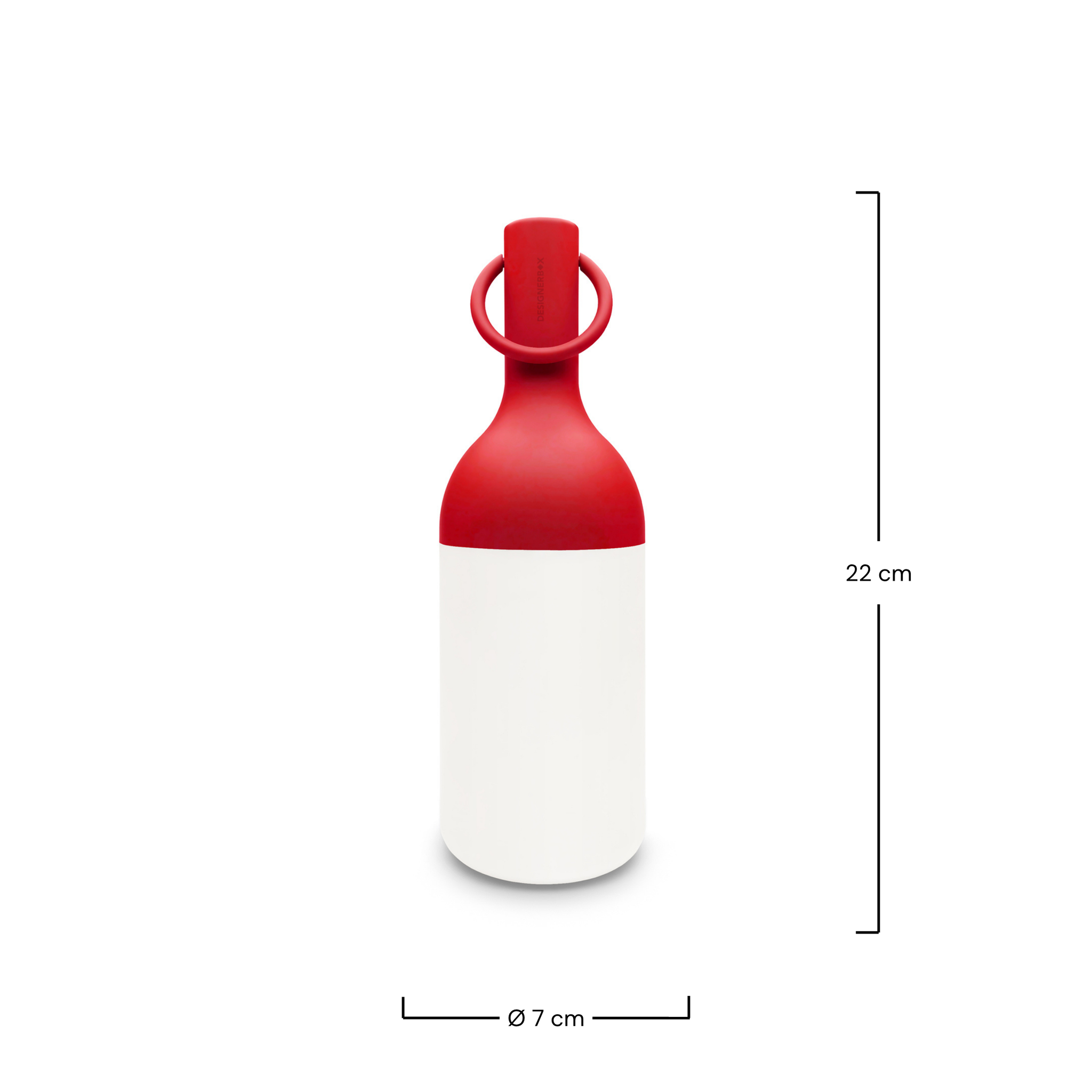 Voir la diapositive 4 : MAISON PAVANE Petite lampe nomade en plastique rouge-Elo