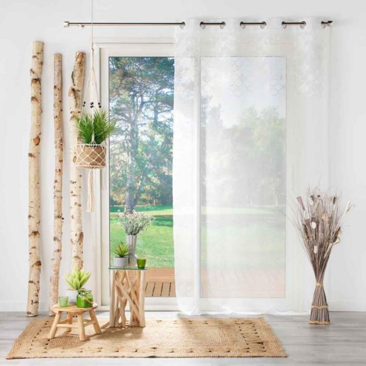 Paris Prix Rideau Voilage à Œillets  Yaelle  135x240cm Blanc