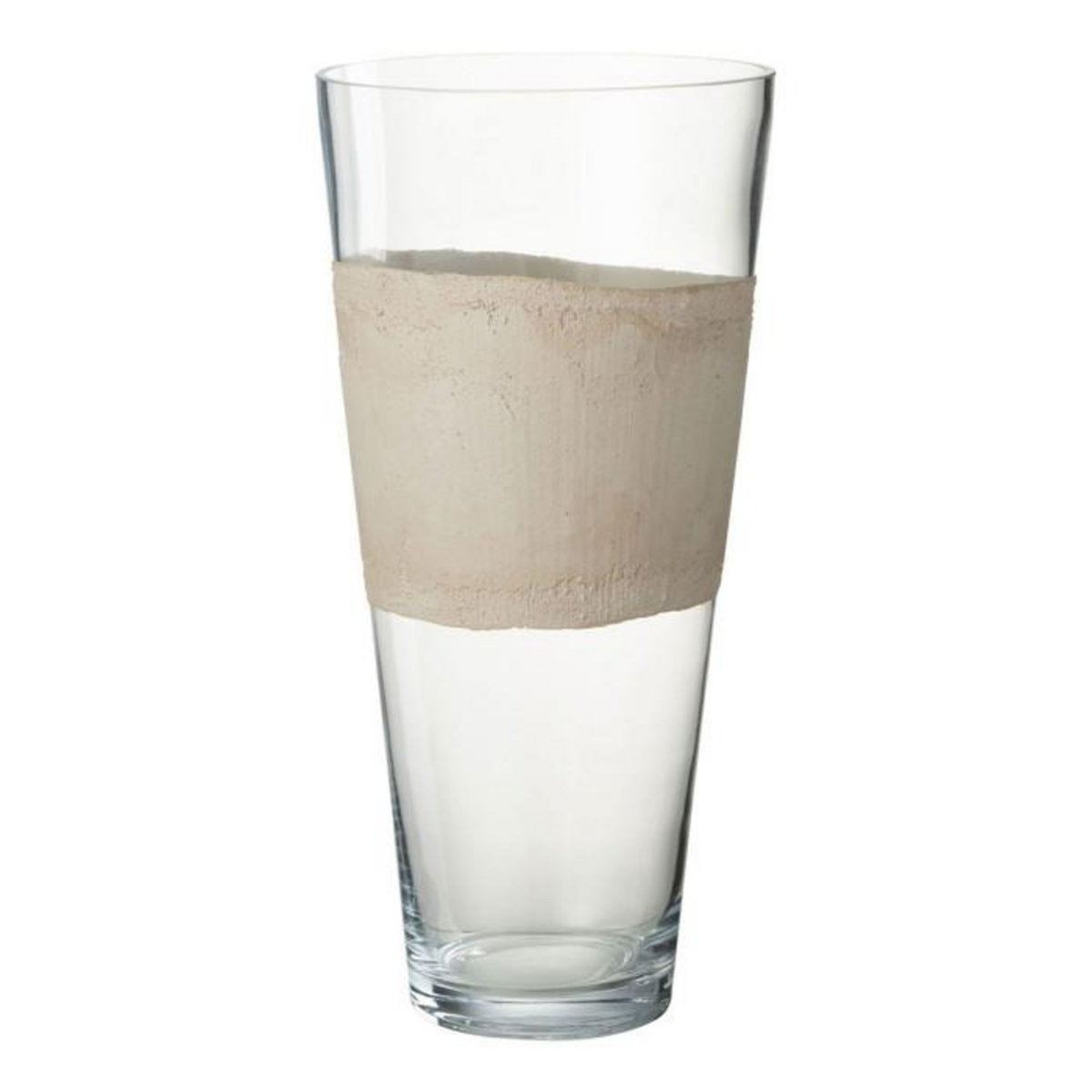 Paris Prix Vase Déco en Verre  Delph  45cm Transparent & Beige