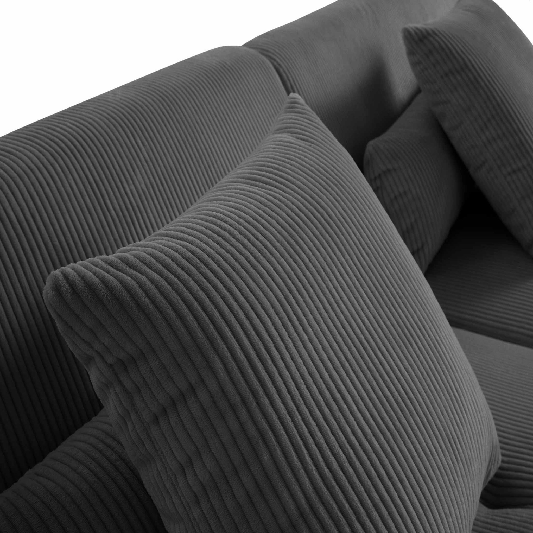 Voir la diapositive 5 : LISA DESIGN Onyx - canapé modulable d'angle gauche - 5 places - en velours côtelé