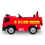 Voir la diapositive 3 : PLAY4FUN Camion de Pompier Electrique Rouge 35W avec Casque, Lance et Extincteur, Indicateur de Batterie et Télécommande Parentale