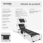 Voir la diapositive 6 : tectake Bain de soleil pliable avec oreiller noir