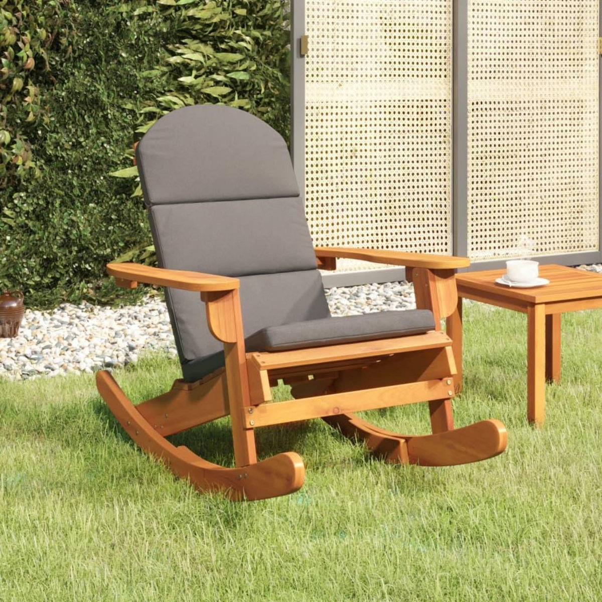 VIDAXL Chaise a bascule Adirondack avec coussins bois massif d'acacia