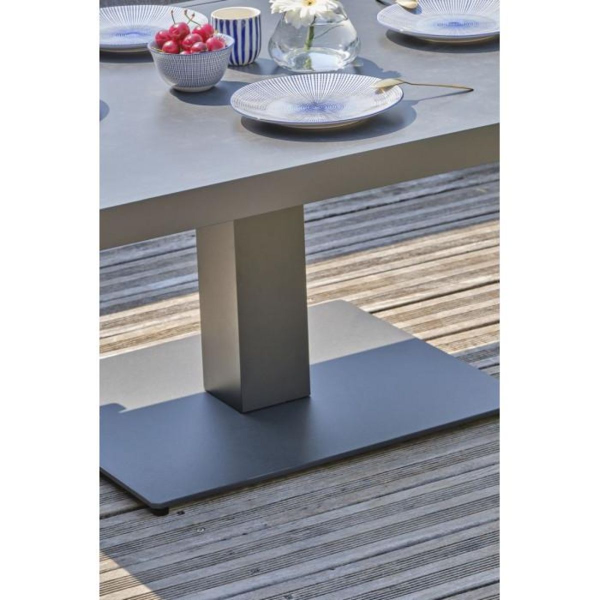 Paris Prix Ensemble Repas de jardin 7 Places  Ibiza  195cm Gris Anthracite