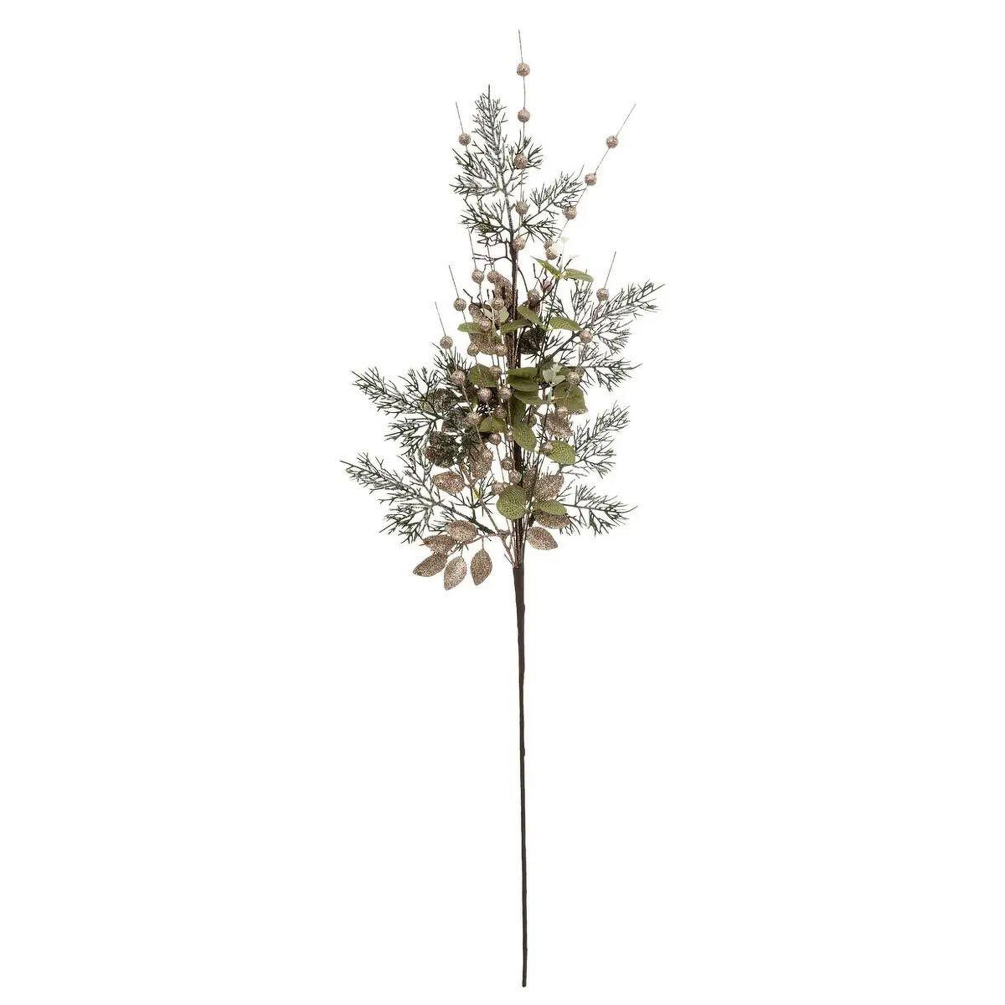 ATMOSPHERA Branche de feuilles  marron glacé  75cm vert & beige