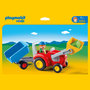 Voir la diapositive 3 : PLAYMOBIL 6964 - 1.2.3 - Fermier avec tracteur et remorque 