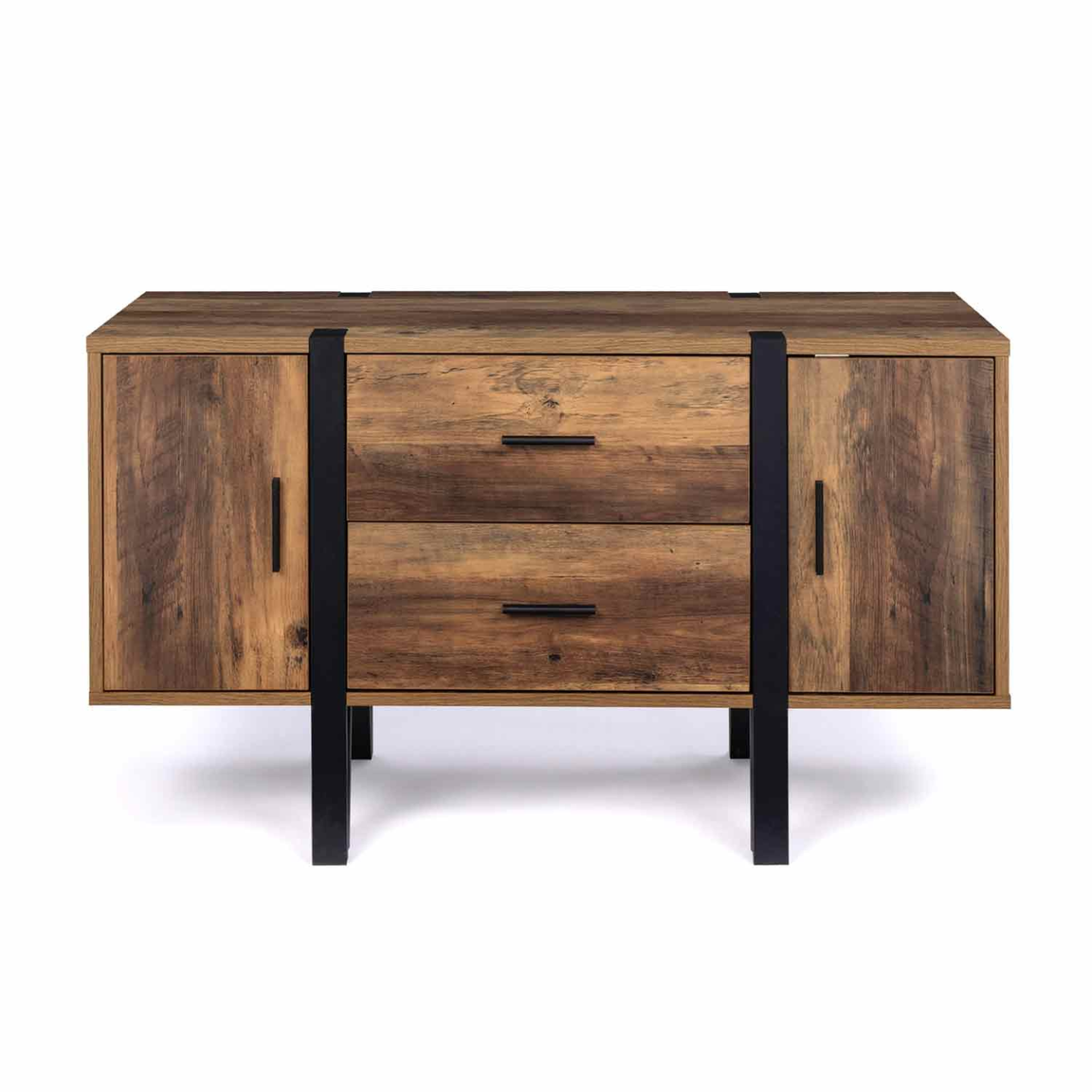 Voir la diapositive 3 : ID MARKET Buffet bas 105 cm AUSTRIA bois pied épingle