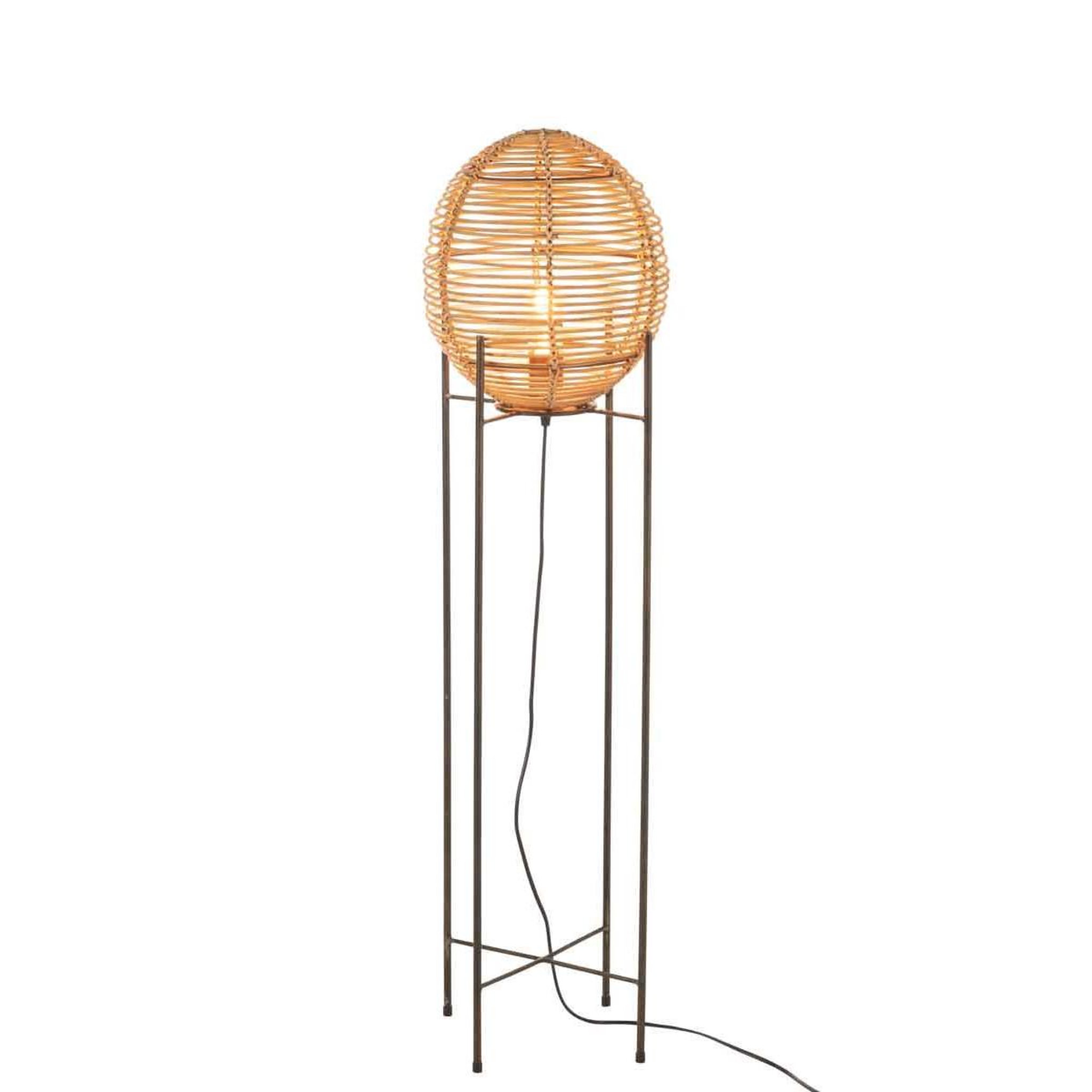 Voir la diapositive 2 : J-LINE Lampadaire sur Pied Design  Trauco  115cm Naturel