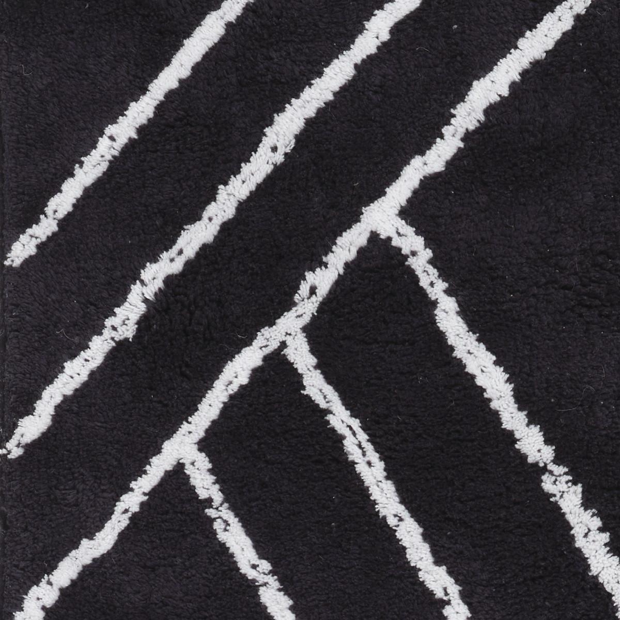 Voir la diapositive 2 : GUY LEVASSEUR Tapis de bain déco géométrique en coton 60x120cm