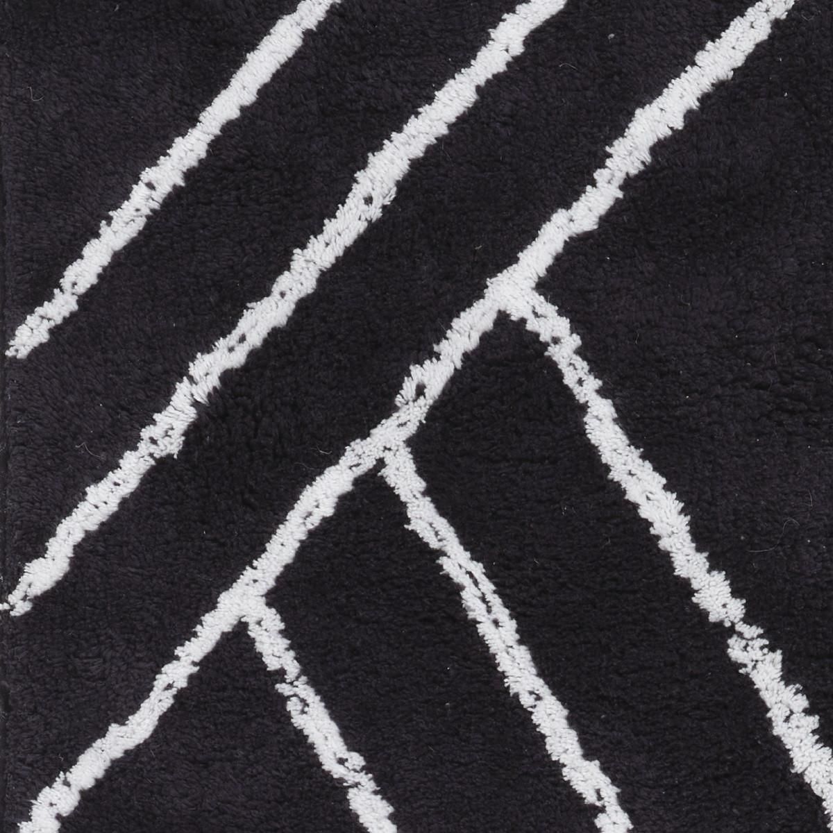 GUY LEVASSEUR Tapis de bain déco géométrique en coton 60x120cm