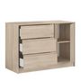 Voir la diapositive 3 : PARISOT Commode ESCALE - 3 tiroirs - 1 porte - Décor chene - L 109,8 x H 76,8 x P 50 cm