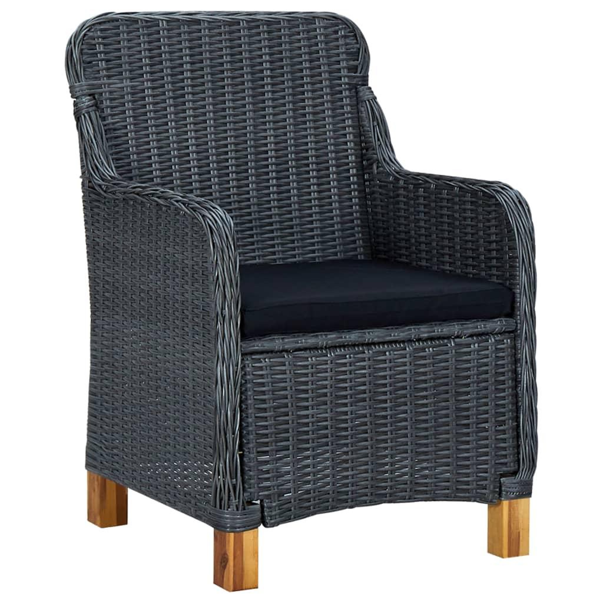 Voir la diapositive 3 : VIDAXL Ensemble a manger de jardin 7 pcs Gris fonce