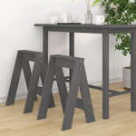VIDAXL Tabourets lot de 2 gris 40x40x60 cm bois massif de pin