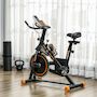 Voir la diapositive 2 : HOMCOM Vélo d'appartement réglable - vélo biking cardio - volant d'inertie 8 Kg, écran LCD, support Ipad, gourde - acier orange noir