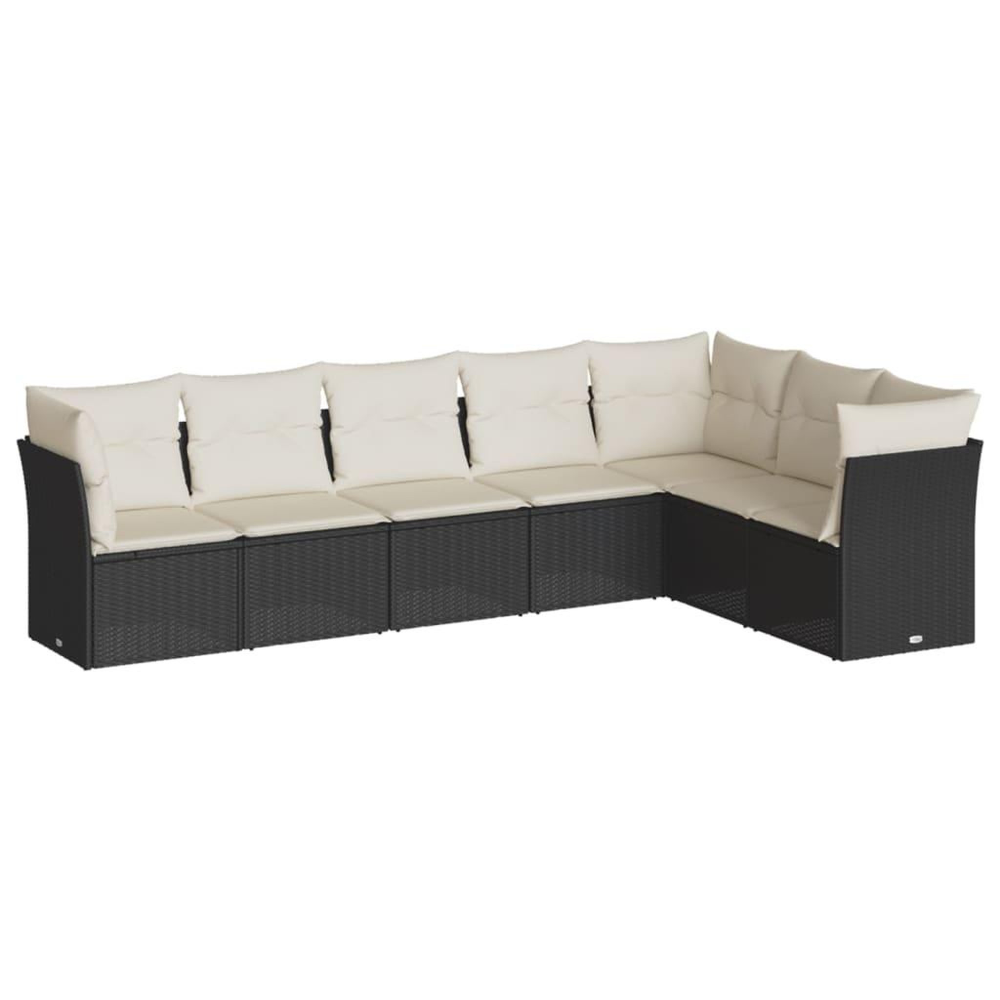 Voir la diapositive 2 : VIDAXL Salon de jardin 7 pcs avec coussins noir resine tressee