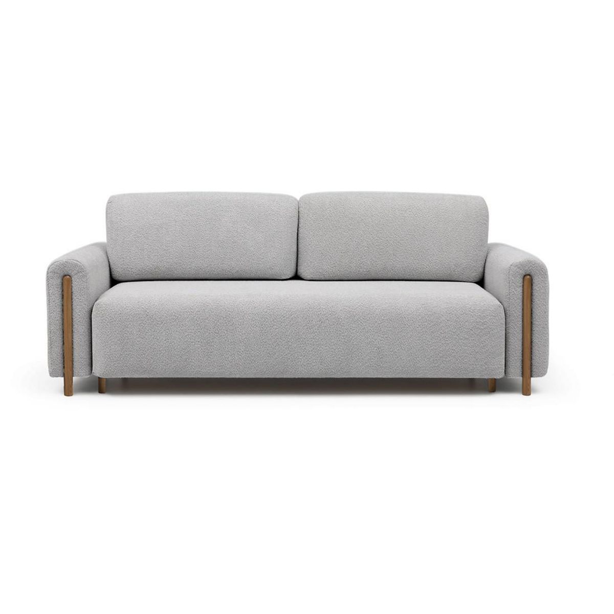 BEST MOBILIER Glendale - canapé droit 3 places - convertible avec coffre - en tissu bouclette